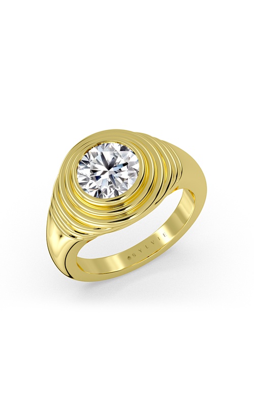 Auravie Round Ripple Bezel Solitaire Engagement Ring – Raven