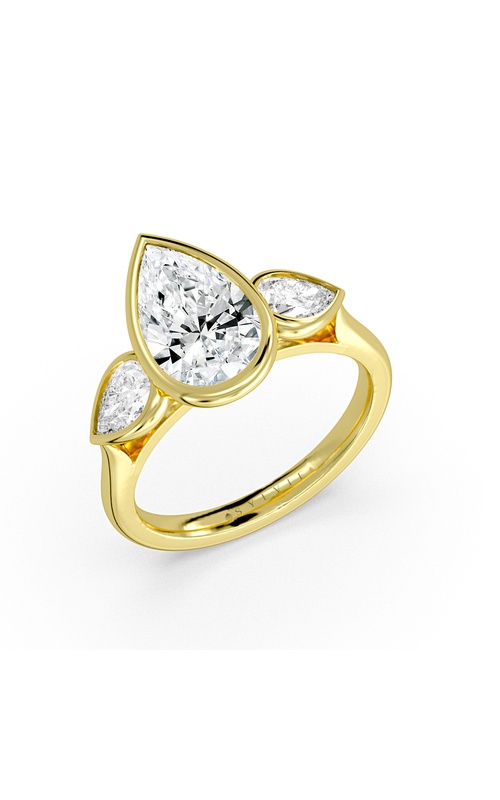 Pear Shaped Bezel Three Stone Engagement Ring – Delta