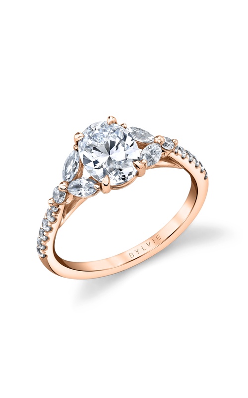 Engagement Ring – 18K Rose Gold Oval Diamond S2608-048A8R15O | Sylvie