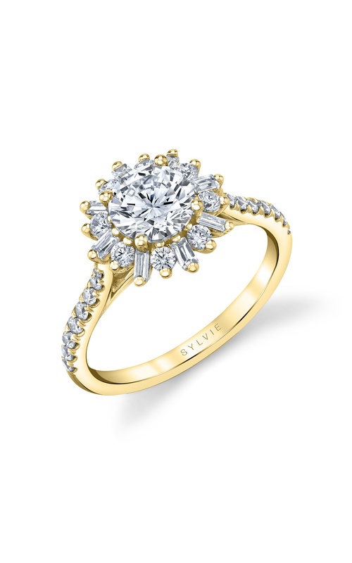 Engagement Ring – 14K Yellow Gold Round Diamond S2605-048A4Y10R | Sylvie