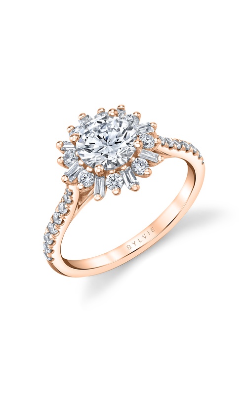 Engagement Ring – 18K Rose Gold Round Diamond S2605-048A8R10R | Sylvie