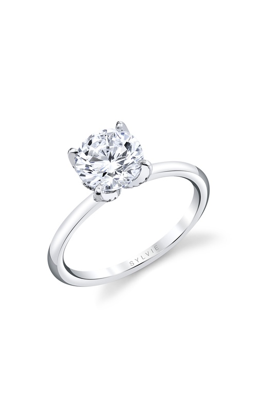 Engagement Ring – 14K White Gold Round Diamond S2219-013A4W15R | Sylvie