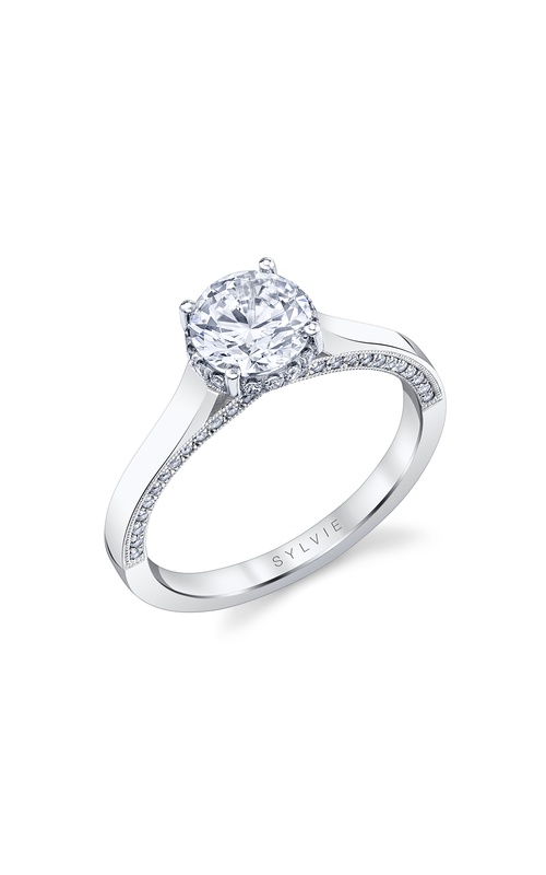 Engagement Ring – 14K White Gold Round Diamond S2147-26A4W10R | Sylvie