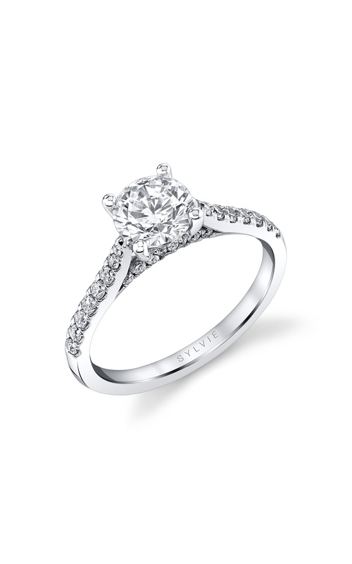 Engagement Ring – 14K White Gold Round Diamond S2140-034A4W10R | Sylvie