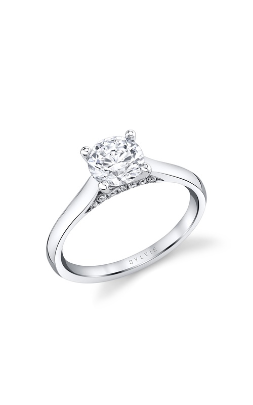 Engagement Ring – 14K White Gold Round Diamond S2120-008A4W10R | Sylvie
