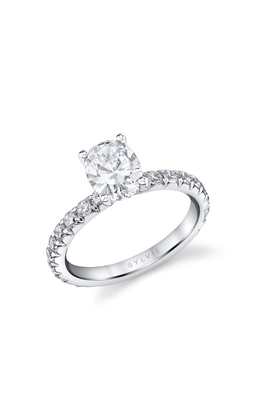 Engagement Ring – 14K White Gold Oval Diamond S2693-075A4W20O | Sylvie