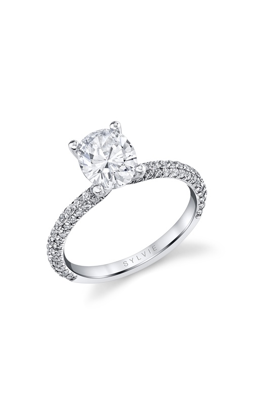 Engagement Ring – 14K White Gold Oval Diamond S2633-050A4W20O | Sylvie