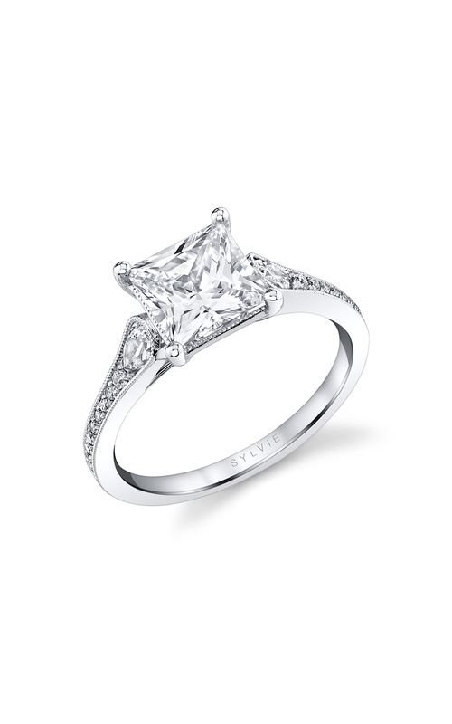 Engagement Ring – 14K White Gold Pear Diamond S2504-032A4W20P | Sylvie