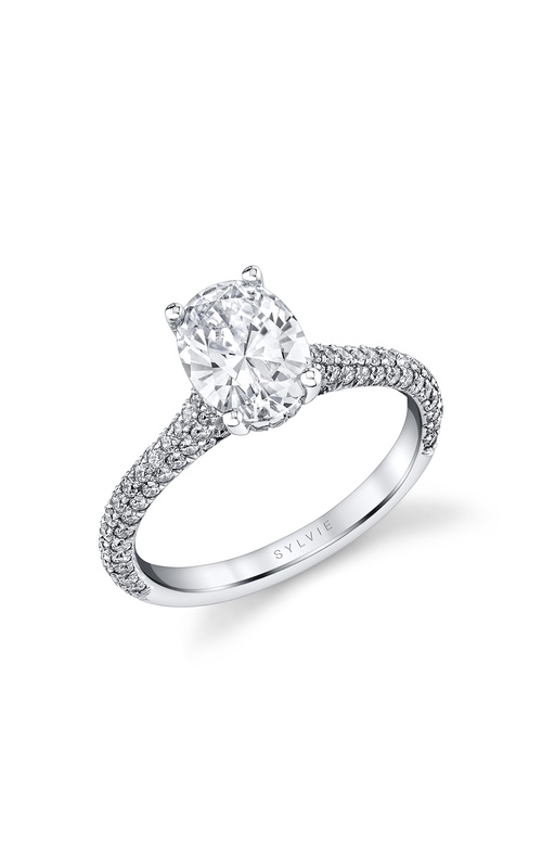 Engagement Ring – 14K White Gold Oval Diamond S2433-064A4W25O | Sylvie