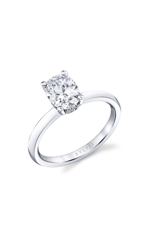 Engagement Ring – 14K White Gold Oval Diamond S2393-012A4W15O | Sylvie