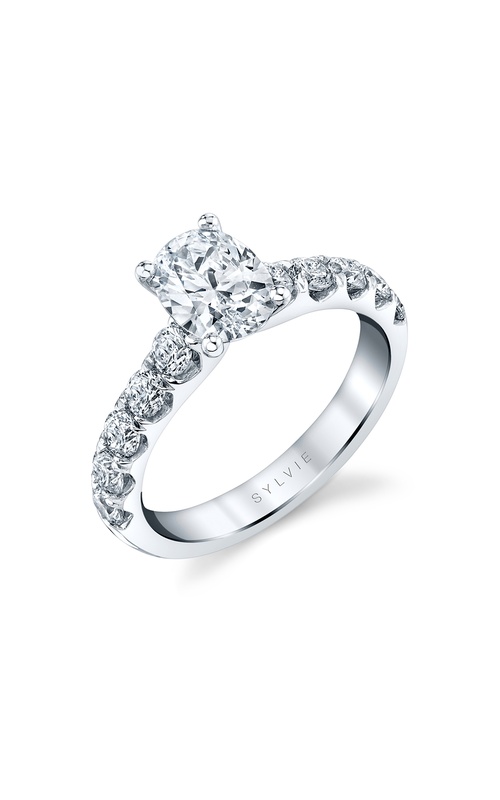 Engagement Ring – 14K White Gold Oval Diamond S2062-090A4W15O | Sylvie