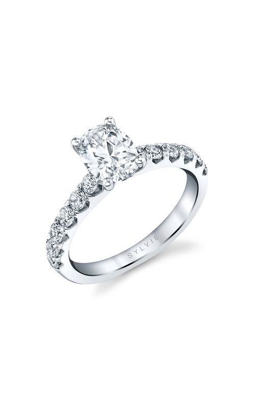 Engagement Ring – 14K White Gold Oval Diamond S2061-060A4W15O | Sylvie