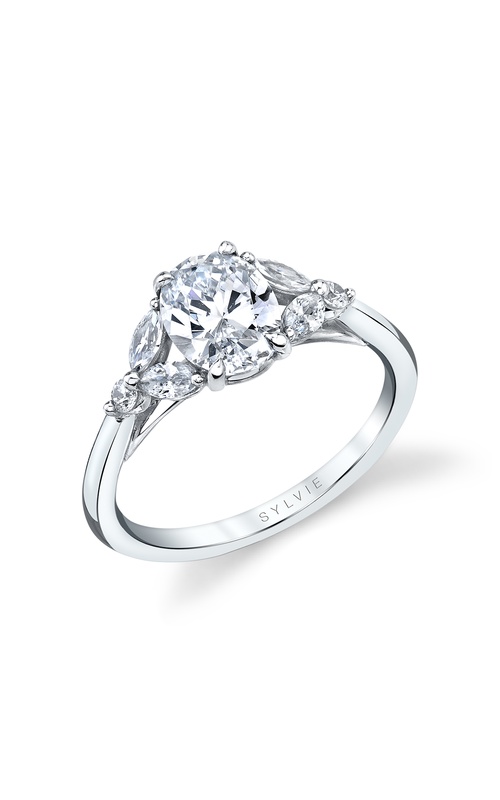 Engagement Ring – 14K White Gold Oval Diamond S2609-033A4W15O | Sylvie