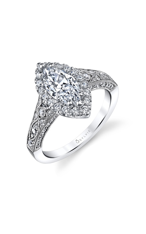 Engagement Ring – 14K White Gold Marquise Diamond S1409-076A4W15M | Sylvie