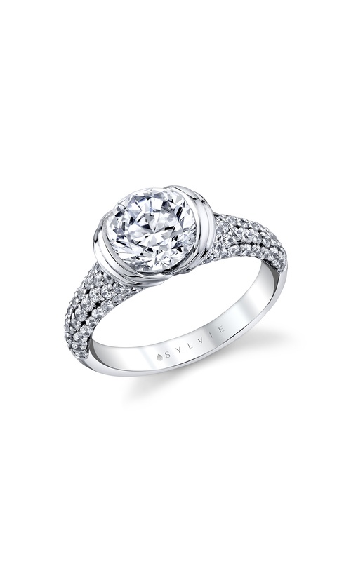 Sylvie Auranova Cascade Pav? Engagement Ring S3601-086A4W30R