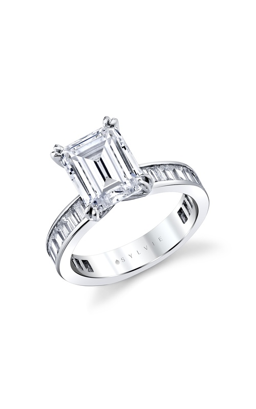 Sylvie Auravie Channel Baguette Engagement Ring S3605-144A4W30E