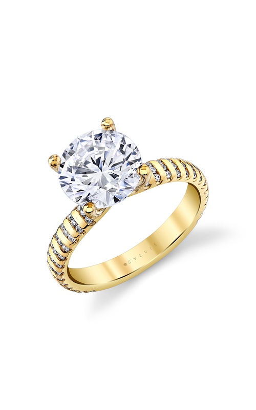 Sylvie Auravie Flush Set Engagement Ring S3609-029A4Y30R
