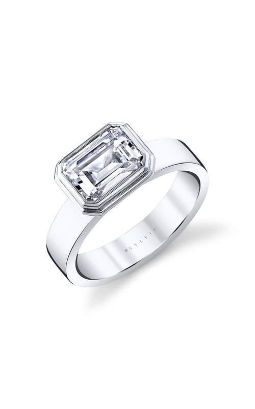 Sylvie Auravie Step Bezel Solitaire Engagement Ring S3612-0004W20E-E/W