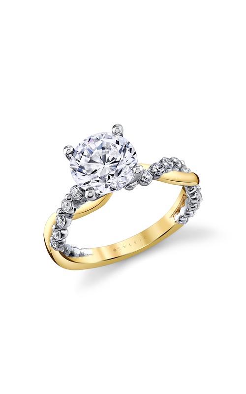 Sylvie Heritage Two Tone Spiral Engagement Ring S3614-036A4T20R