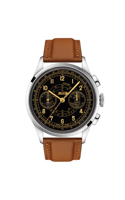 Tissot Heritage 1938 Stainless Steel 42 Black Dial Leather Strap