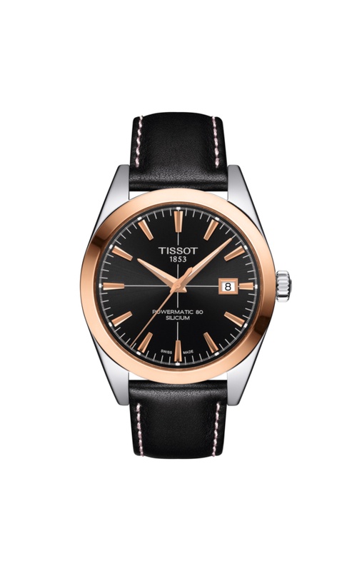 Tissot Gentleman Stainless Steel 40 Black Dial Leather Strap