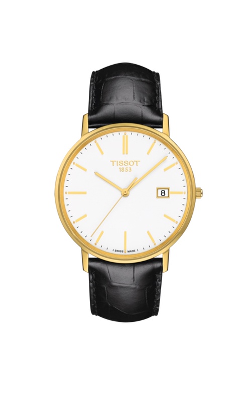 Tissot Goldrun 18K Yellow Gold 38 White Dial Leather Strap