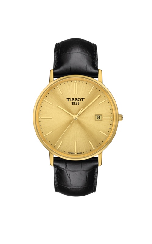 Tissot Goldrun 18K Yellow Gold 38 Champagne Dial Leather Strap