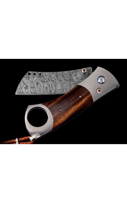 William Henry Cigar Cutter Damascus Titanium Citrine/Ironwood 232/500