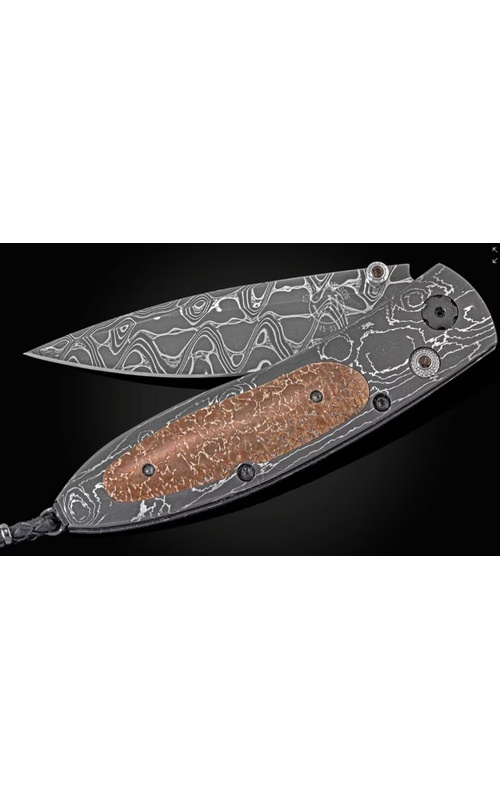 WILLIAM HENRY 'ANCIENT BEAUTY' HAND-FORGED DAMASCUS FOLDING KNIFE WITH DINOSAUR BONE LIMITED EDITION 12 OF 25
