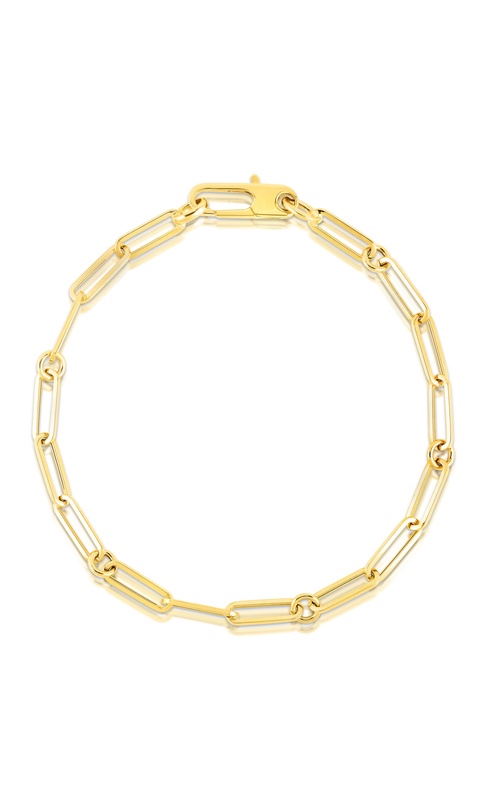 Roberto Coin 18K Yellow Gold Paperclip & Round Link Paperclip Bracelet 7