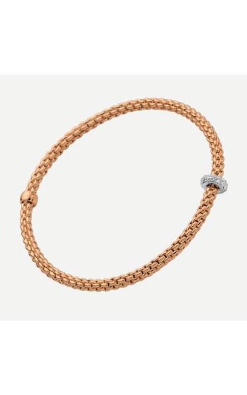 Fope Rose/White 18 Karat Flex'It Bracelet With 0.18Tw Round Diamonds