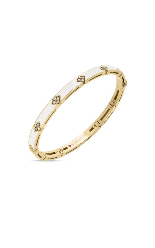 Roberto Coin Yellow 18 Karat Love In Verona Bangle With 20=0.15Tw Round G/H Si Diamonds