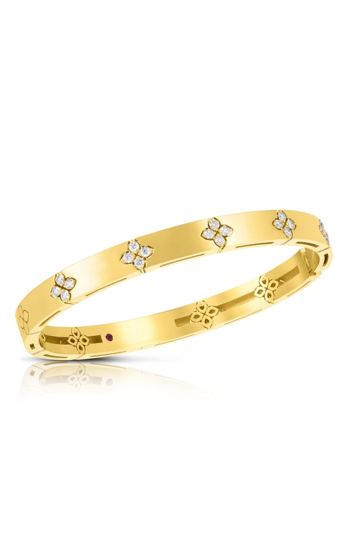 Roberto Coin Love in Verona Bangle Yellow Polished 18 Karat Bracelet With 20=0.45Tw Round G/H Si Diamonds