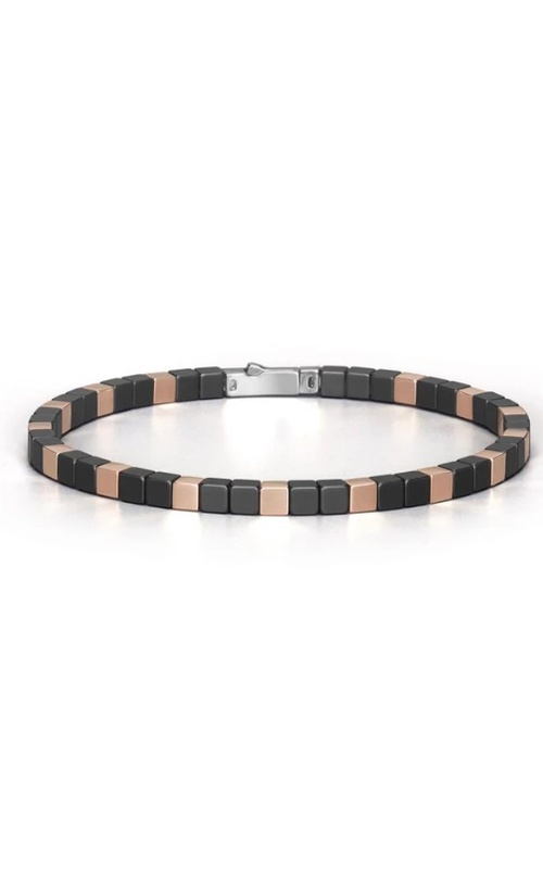 Baraka Black Ceramic Bracelet With Rose Gold And Stainless Steel.
