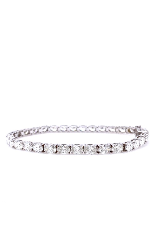White 18 Karat Bracelet With 31=10.28Tw Oval Diamonds