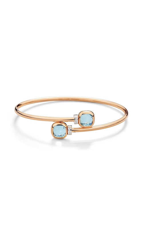 Pomellato 18k rose gold Nudo Mini Bangle in Blue Topaz