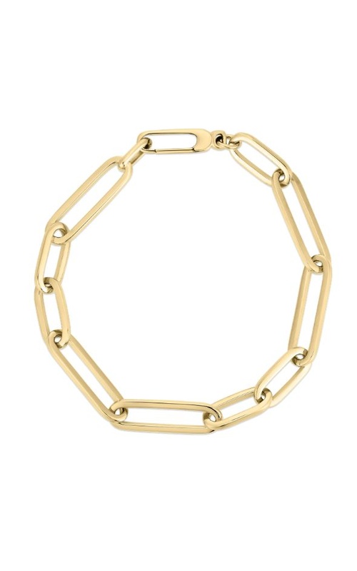 Roberto Coin Yellow 18 Karat Alternating Oval Link Paperclip Bracelet