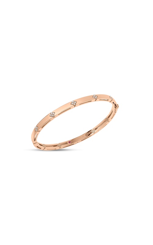 Roberto coin 18k rose gold Love in Verona bangle with 0.10ctw GH SI round diamonds