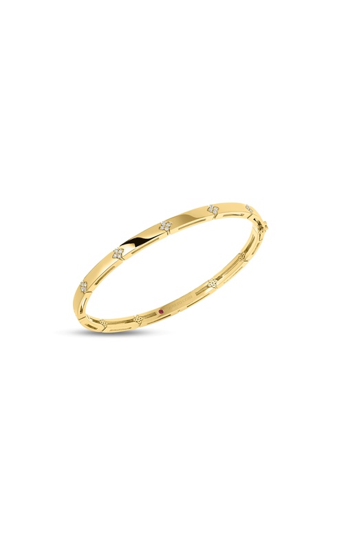 Roberto Coin 18k Yellow gold Love In Verona bangle with 0.10ctw GH SI round diamonds