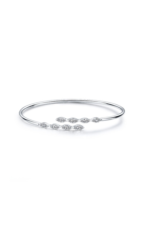 Hearts On Fire Aerial Marquise Flexi Bangle White 18 Karat Bracelet With 24=0.52Tw Round G/H Vs-Si Diamonds
