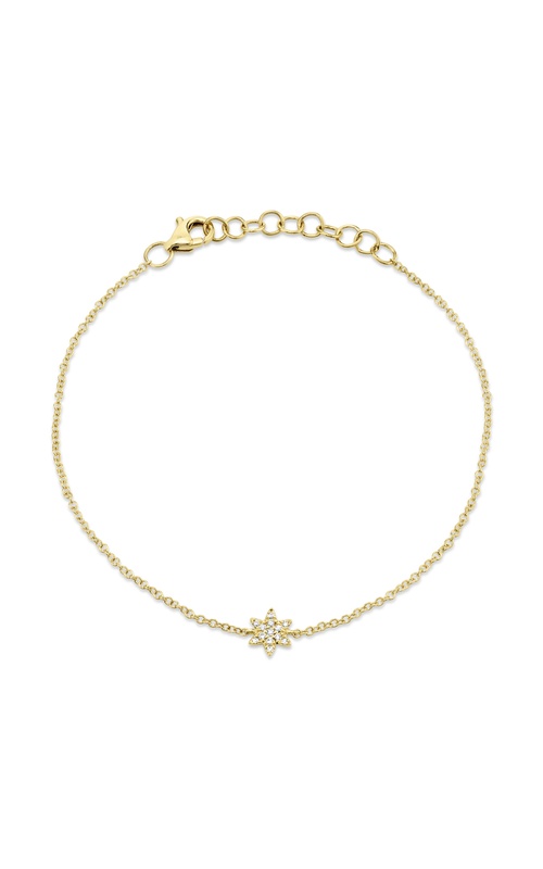 Yellow 14 Karat Diamond Star of David Bracelet With 13=0.03Tw Round G/H Si Diamonds