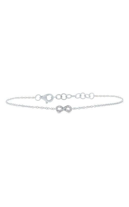 White 14 Karat Infinity Bracelet With 15=0.04Tw Round G/H Si Diamonds