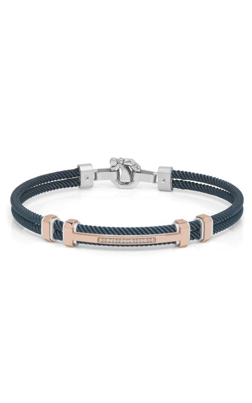 Baraka Rose 18 Karat, 925 Silver, Stainless Steel, Blue PVD Bracelet With 0.12Tw Round Diamonds