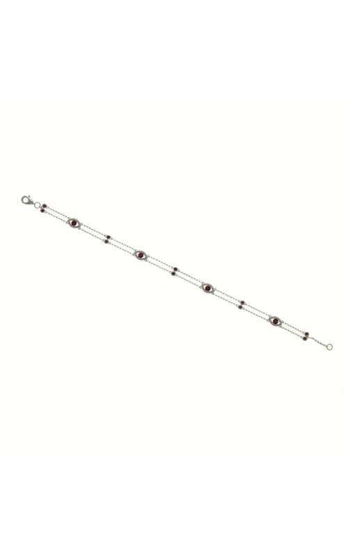 White 18 Bracelet With 14=0.56Tw Round Rubies And 64=0.17Tw Round G/H Si Diamonds