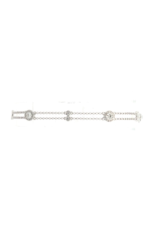 White 18 Karat Bracelet With 4=0.32Tw Round G/H Si Diamonds And 58=0.25Tw Round G/H Si Diamonds