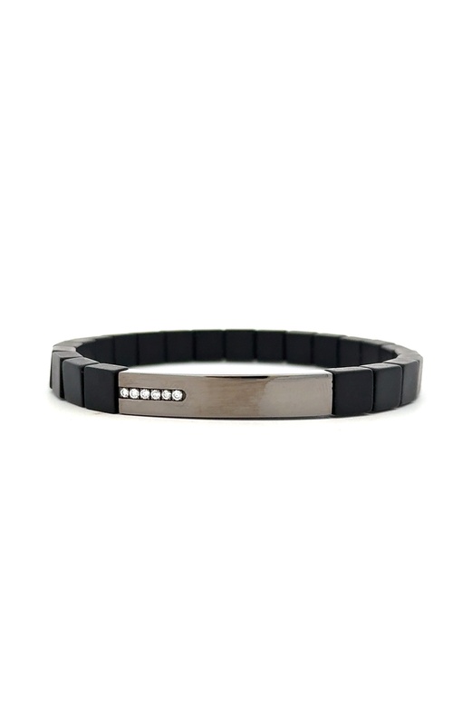Black Rhodium Bracelet With 0.13Tw Round Diamonds
