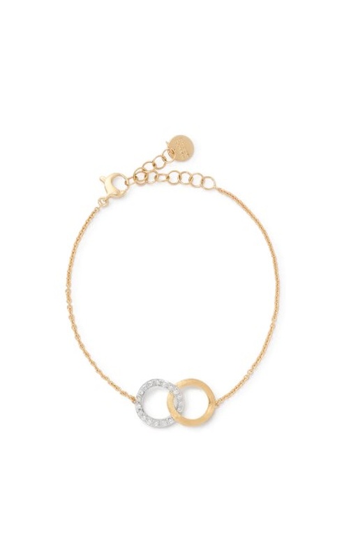 Marco Bicego Jaipur Collection 18K Yellow and White Gold Diamond Round Link Bracelet Yellow 18 Bracelet With 0.14Tw Round G Vvs-Vs Diamonds