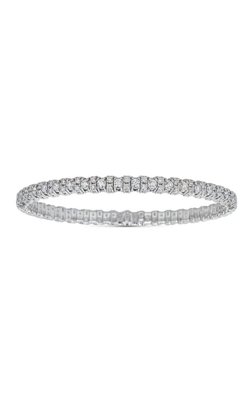 Zydo White 18 Karat Stretch Bracelet With 3.14Tw Round F Vs Diamonds