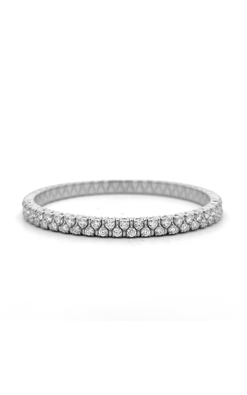 Zydo White 18 Karat Stretch Bracelet With = 4.91Tw Round F Vs Diamonds