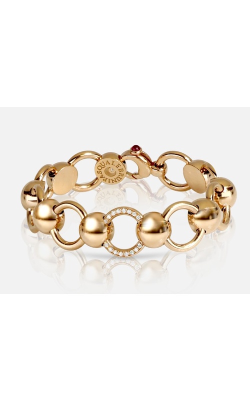 Pasquale Bruni Rose 18 Karat Luce Bracelet With = 0.16Tw Round F/G Vvs-Vs Diamonds And One = 0.18Ct Cabochon Ruby
